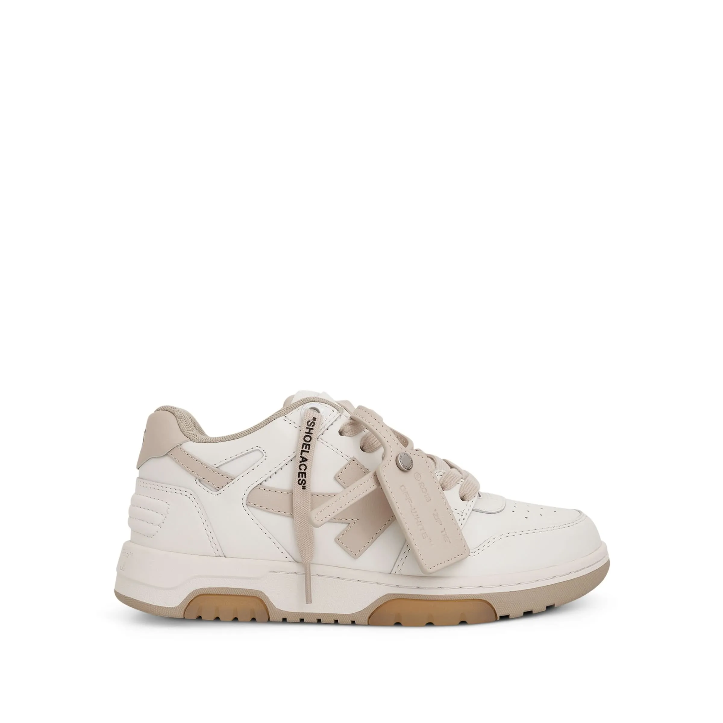 Out Of Office Leather Sneaker in White/Beige