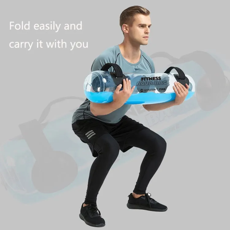 Portable Foldable Water-Filled Inflatable Weight Bag Weightlifting Balance Strength Training Fitness Weight Bag, Colour: 20kg (Transparent)