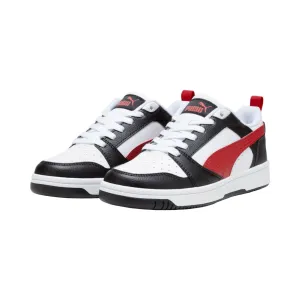 Puma scarpa sneakers da ragazzi Rebound v6 393833-04 bianco-nero-rosso