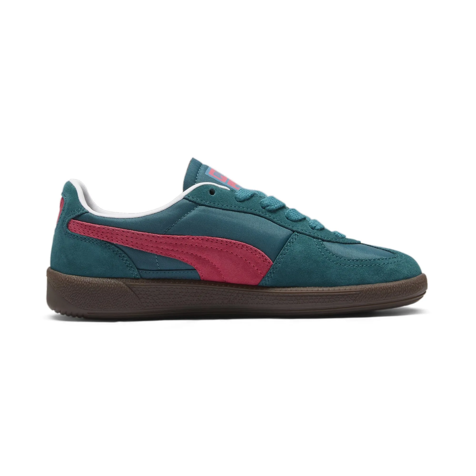 PUMA Women's Palermo Play Paris Sneaker, Cold Green/Tart Cherry White