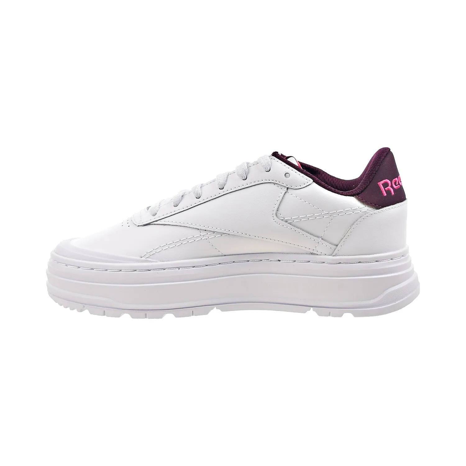 Reebok Club C Double GEO Women's Shoes Cloud White-Pursuit Pink-Maroon