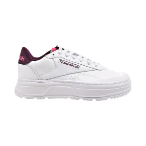 Reebok Club C Double GEO Women's Shoes Cloud White-Pursuit Pink-Maroon