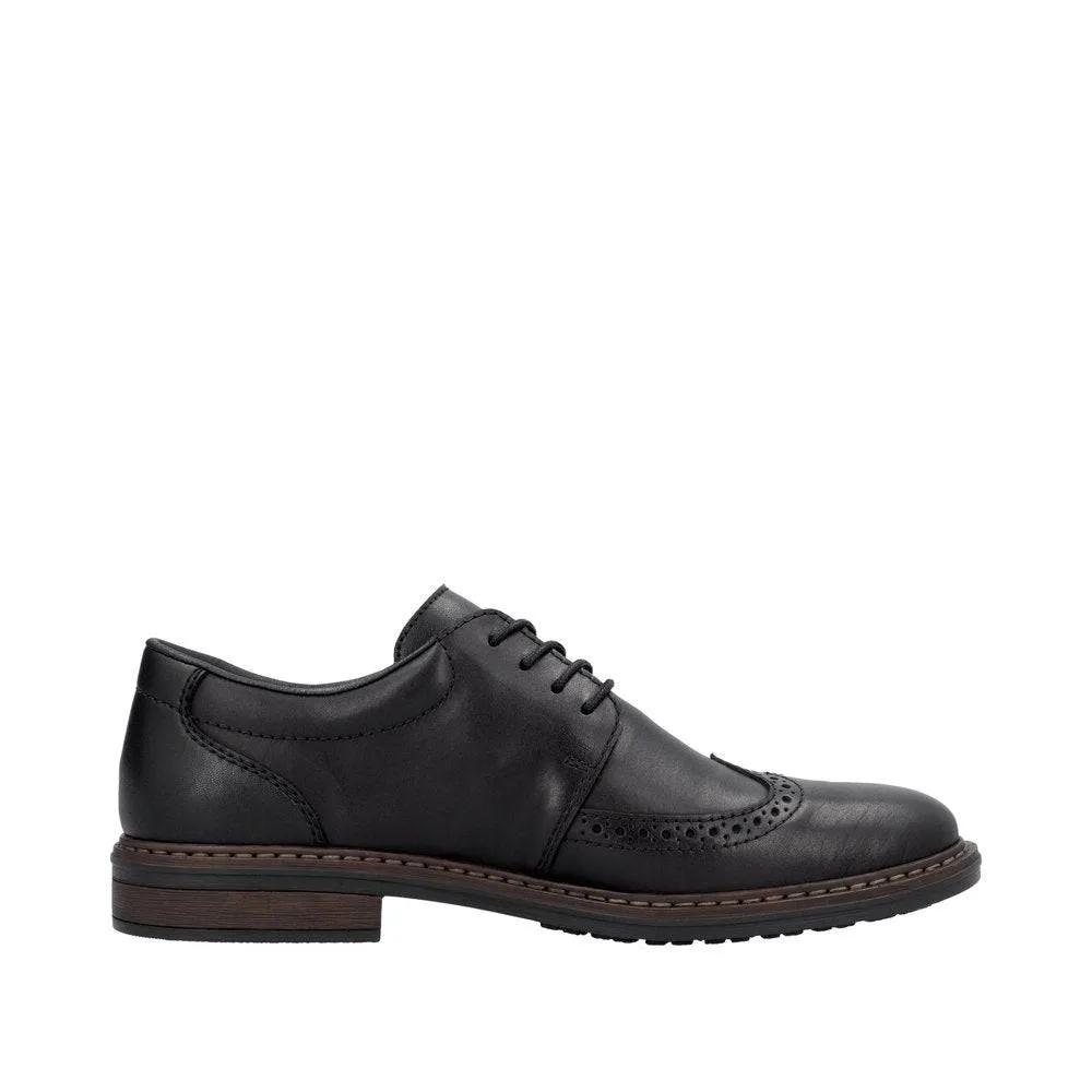 Rieker 17620-00 Mens Black Leather Lace Up Shoes