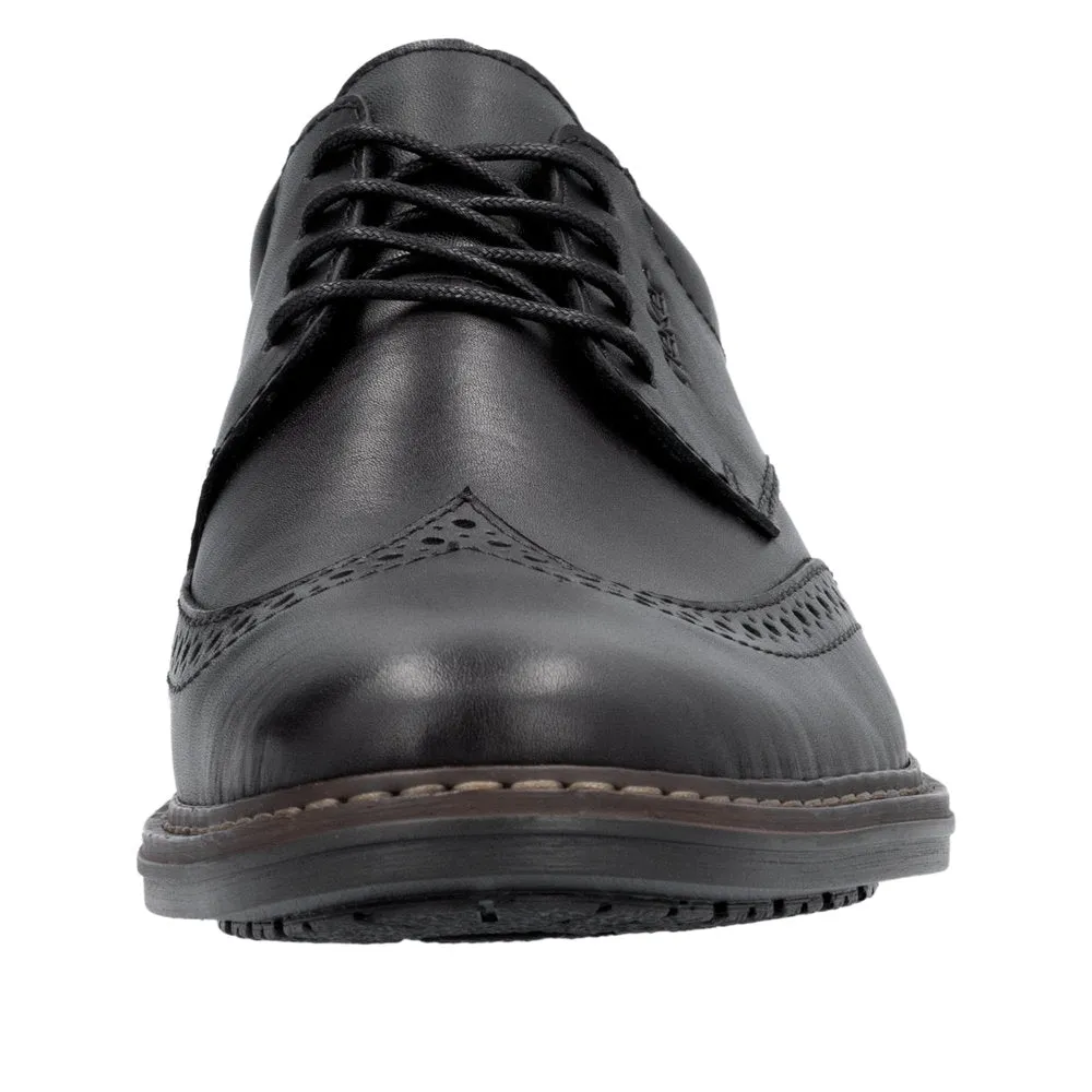 Rieker 17620-00 Mens Black Leather Lace Up Shoes