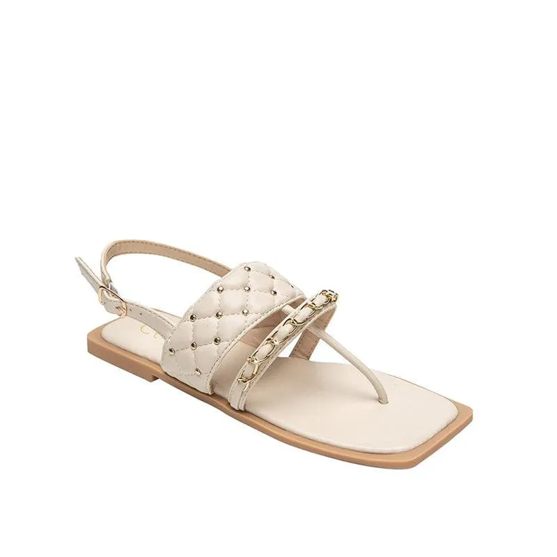 Rivet Chain Flat Sandals