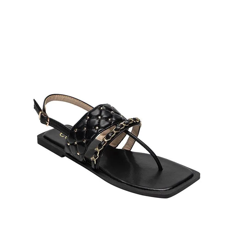 Rivet Chain Flat Sandals