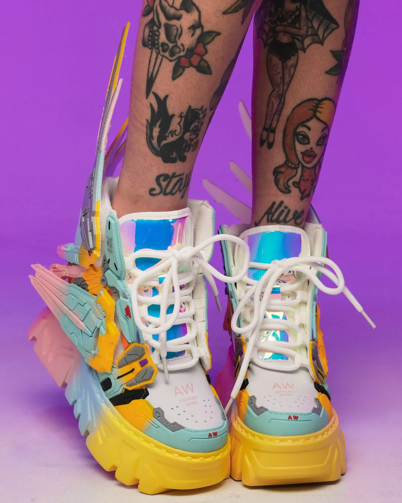 Robo Kid Platform Wedge Sneakers