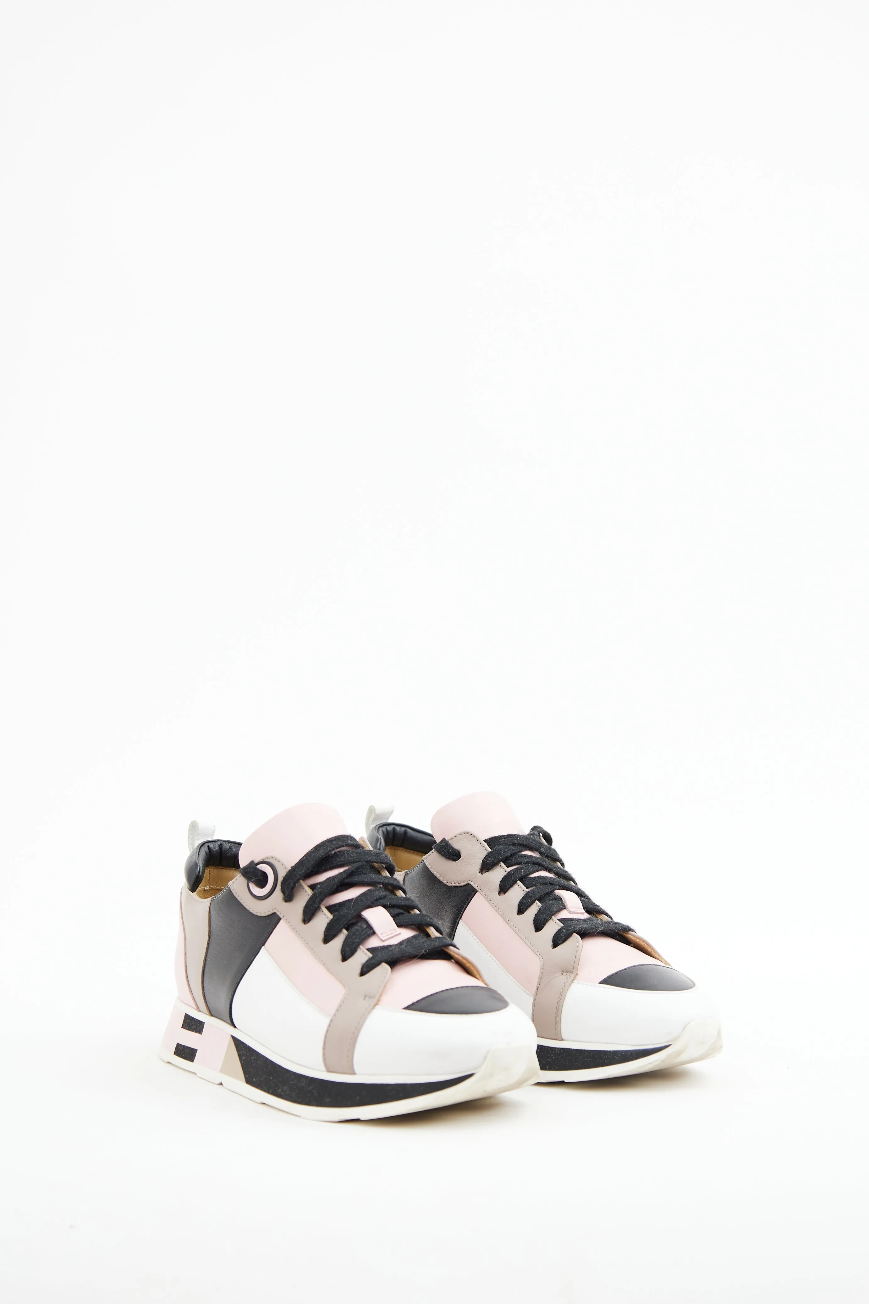 Rose Aube Leather Rebus Sneaker