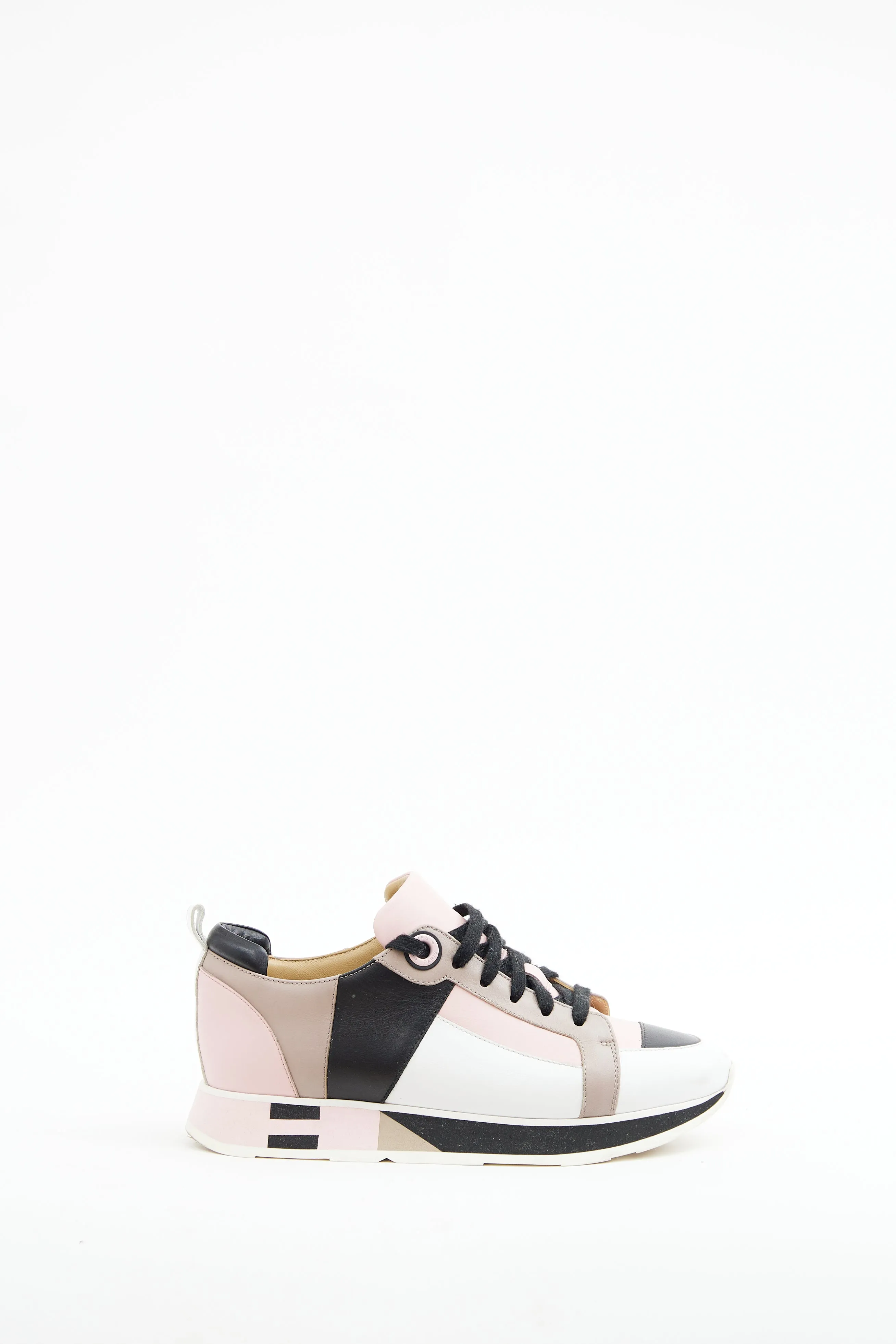 Rose Aube Leather Rebus Sneaker