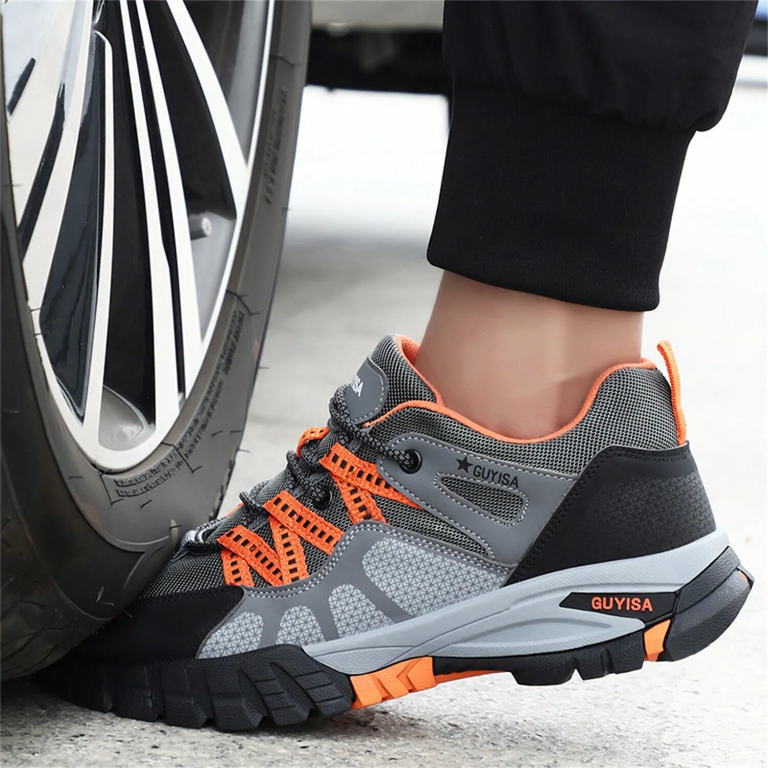 Safety Steel Toe Work Shoe for Men Lightweight Sneaker Slip Indestructible Shoes