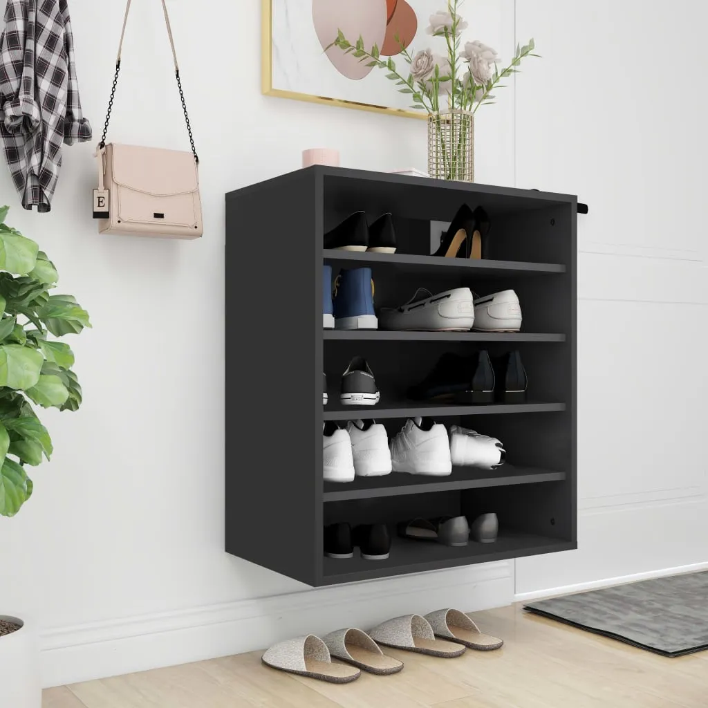 Shoe Cabinet Black 60x35x70 cm Engineered Wood