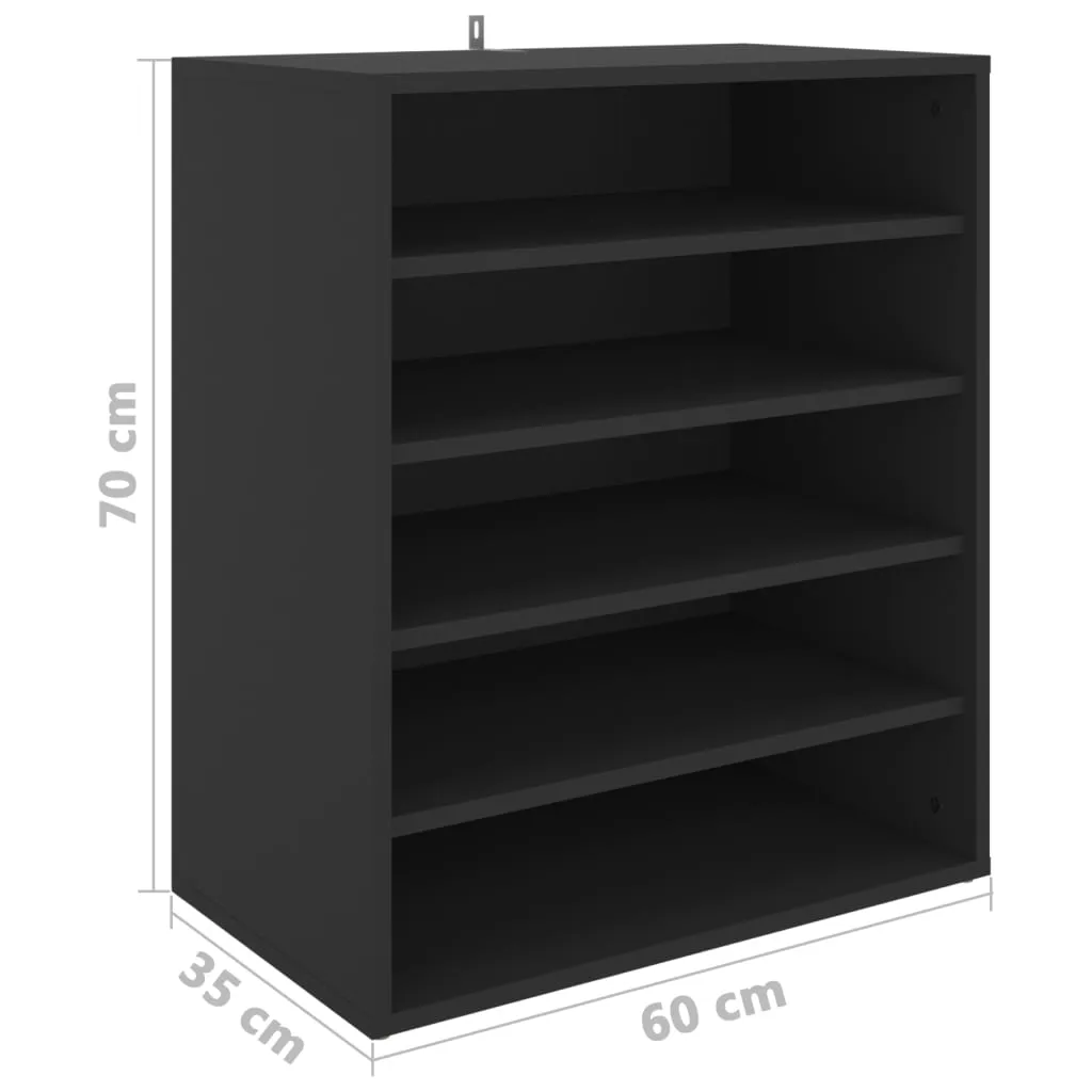 Shoe Cabinet Black 60x35x70 cm Engineered Wood