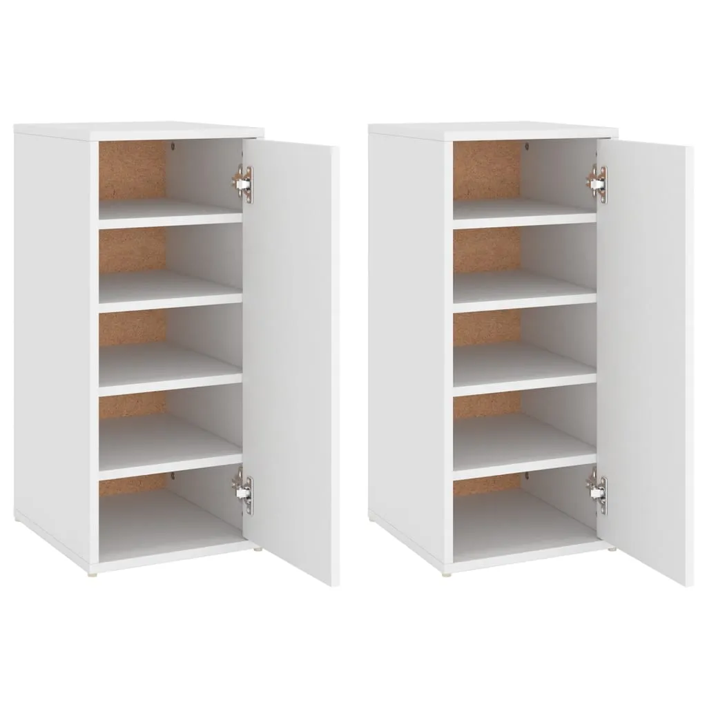 Shoe Cabinets 2 pcs White 32x35x70 cm Engineered Wood