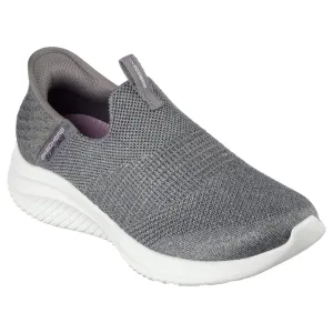 Skechers 149709 Ultra Flex 3.0M - Smooth Step Ladies Grey Textile Vegan Slip On Trainers