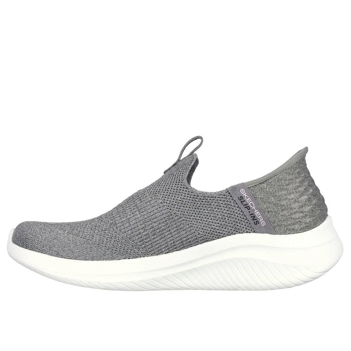 Skechers 149709 Ultra Flex 3.0M - Smooth Step Ladies Grey Textile Vegan Slip On Trainers