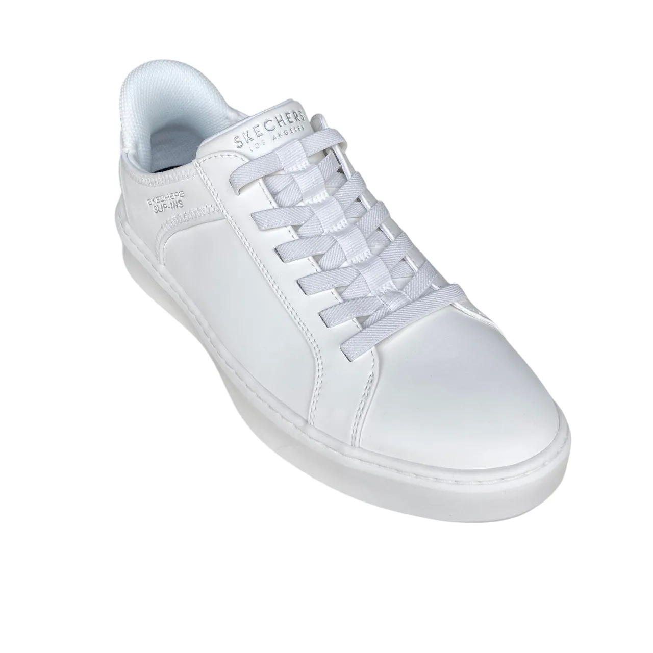 Skechers scarpa sneakers da uomo Slip-ins Court Break Double Vented 183177/WHT bianco