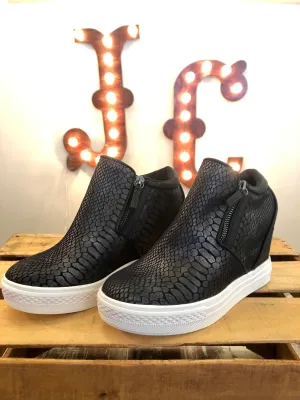 Snakeskin Sneaker Wedge