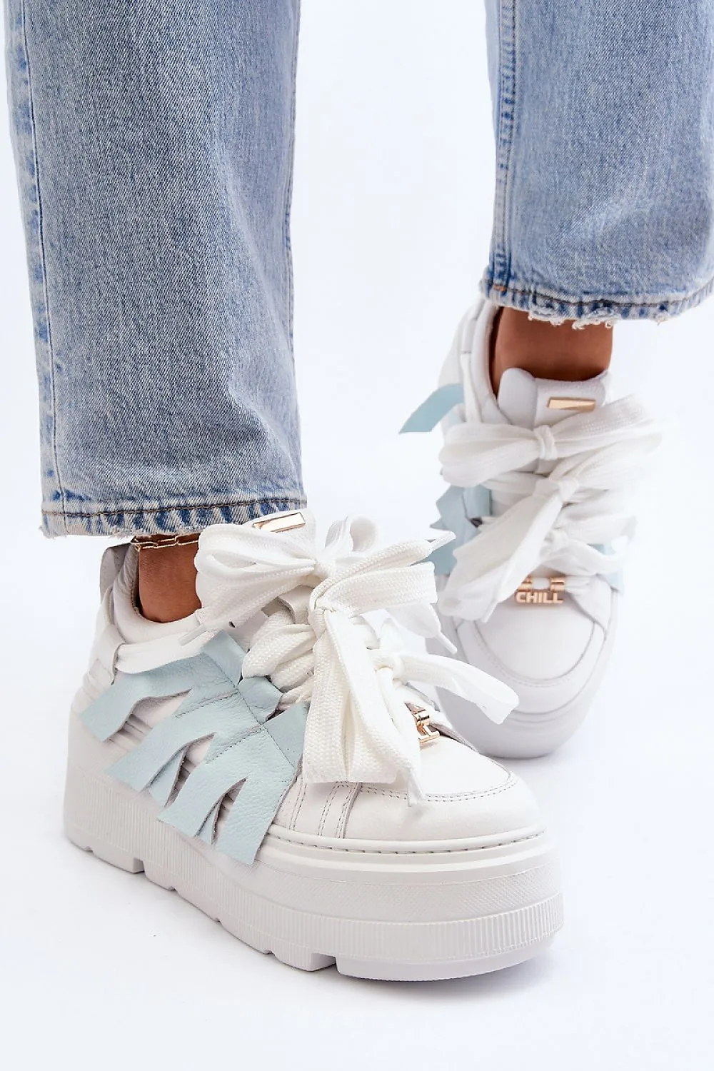 TEEK - Blue Tassels Big Laced Sneakers