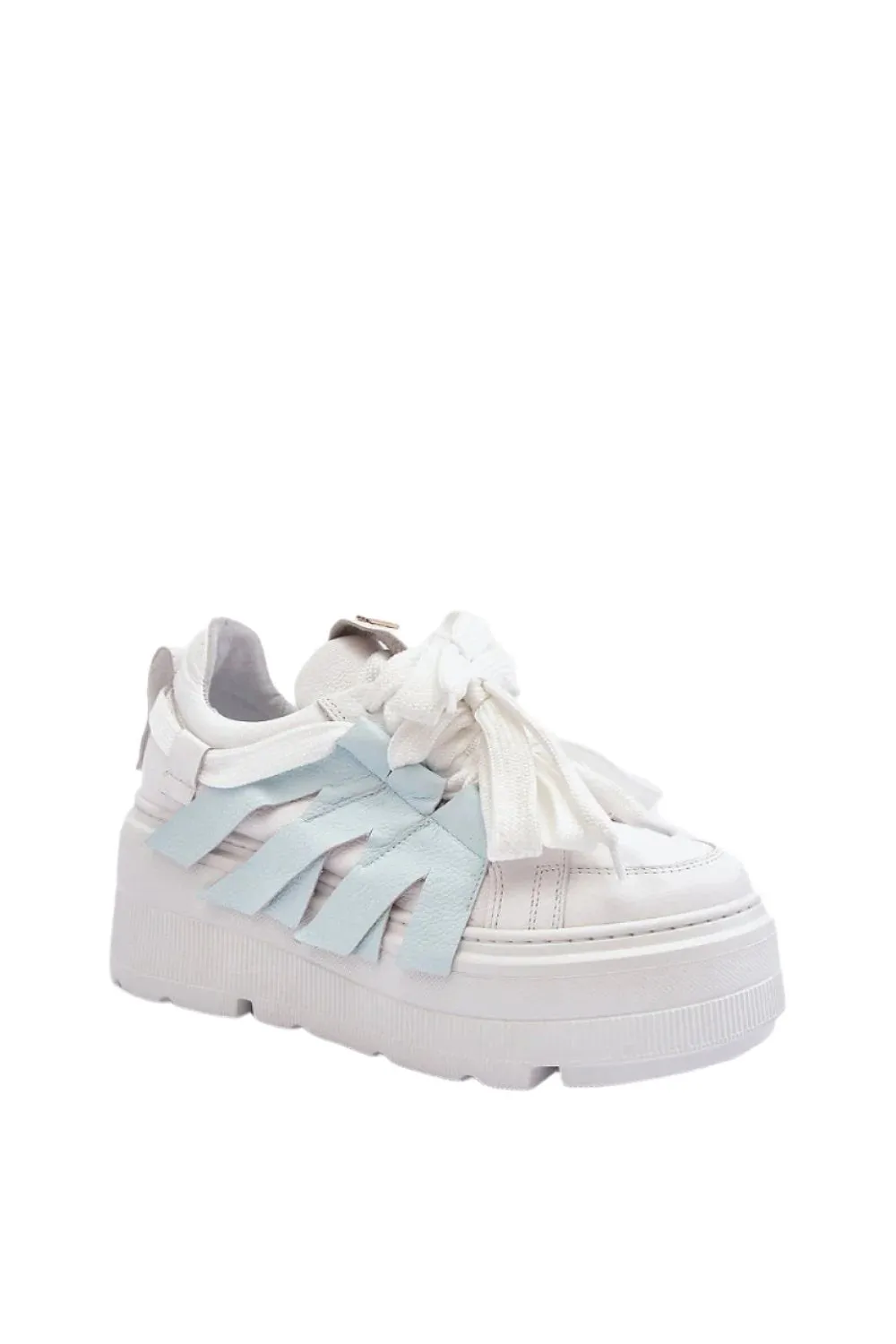 TEEK - Blue Tassels Big Laced Sneakers