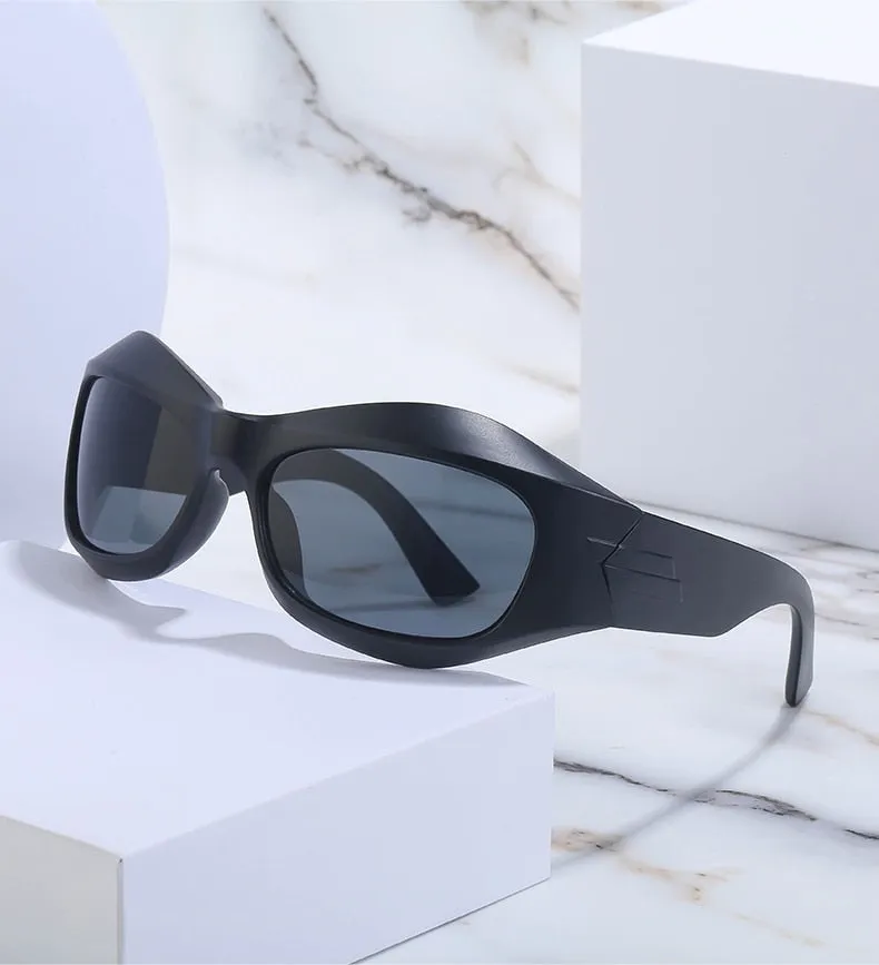 Unisex Cyberpunk Sports Luxury Gold Sliver UV400 Square Sunglasses Eyewear