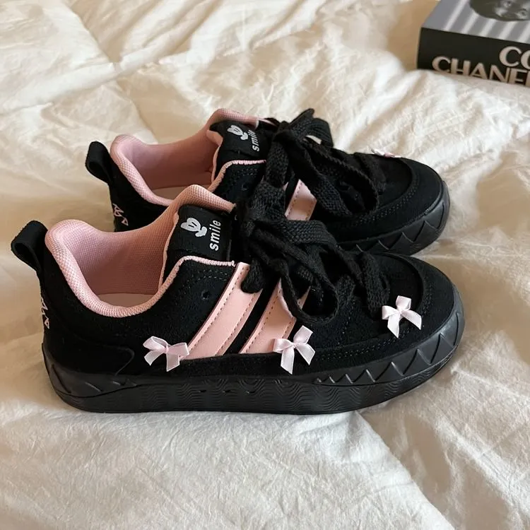 Uniwim Gift Blokette Aesthetic Pink Bow Sneakers