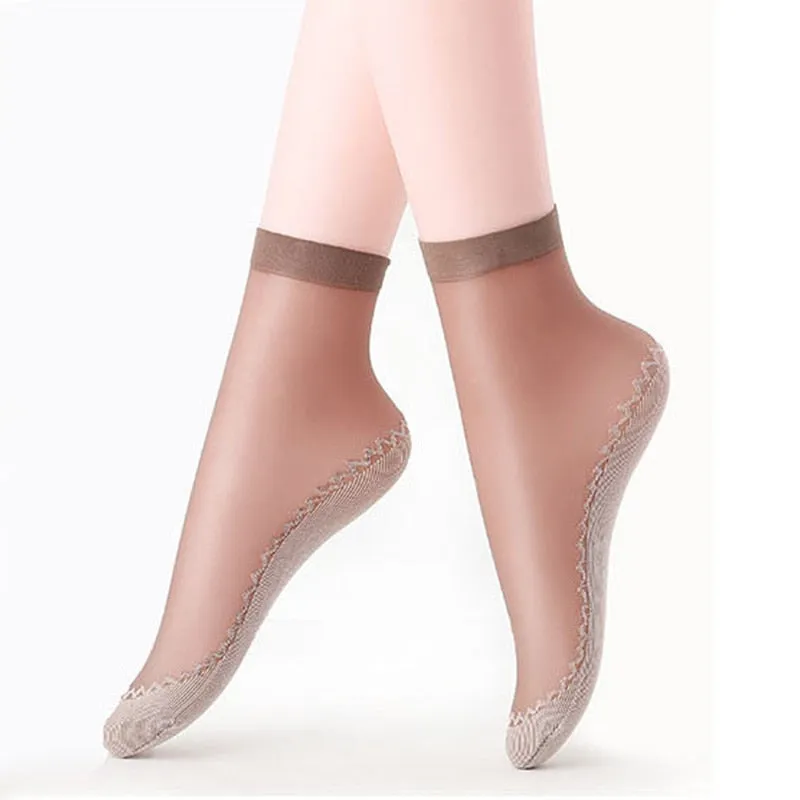 Velvet Silk Cotton Bottom Soft Women Ankle Socks