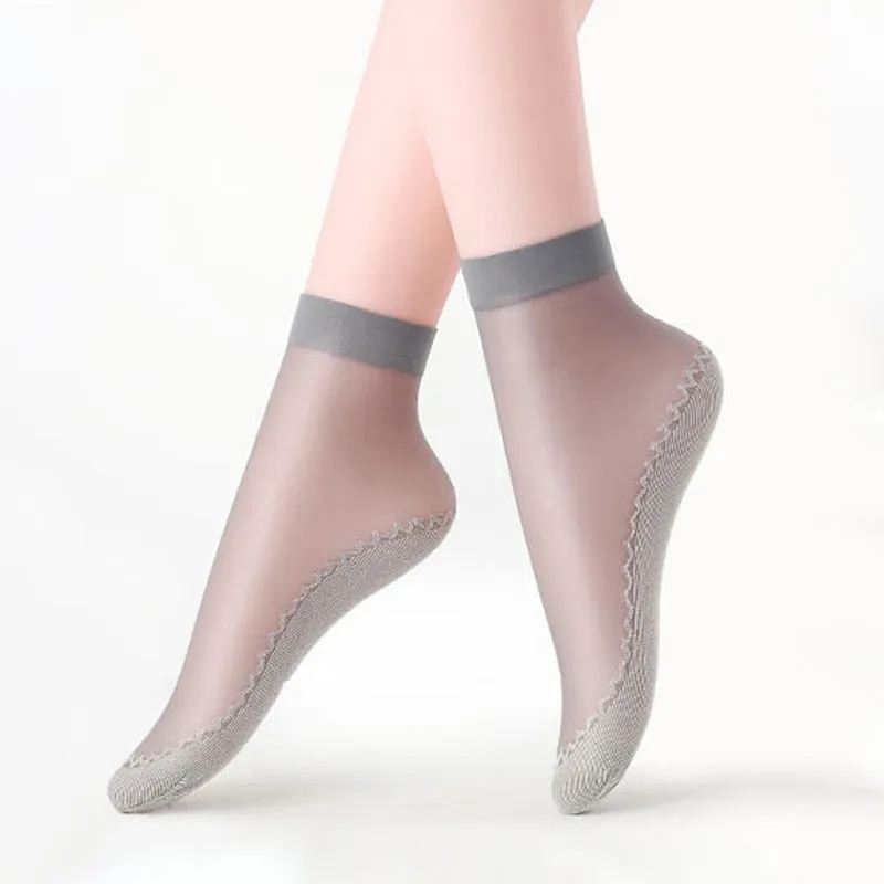 Velvet Silk Cotton Bottom Soft Women Ankle Socks