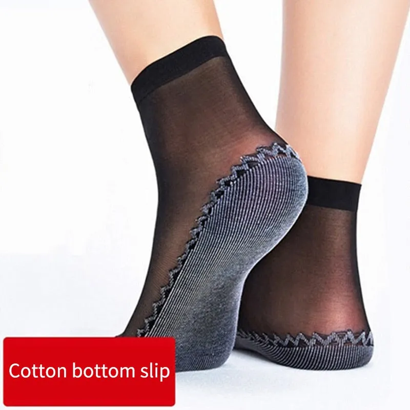 Velvet Silk Cotton Bottom Soft Women Ankle Socks