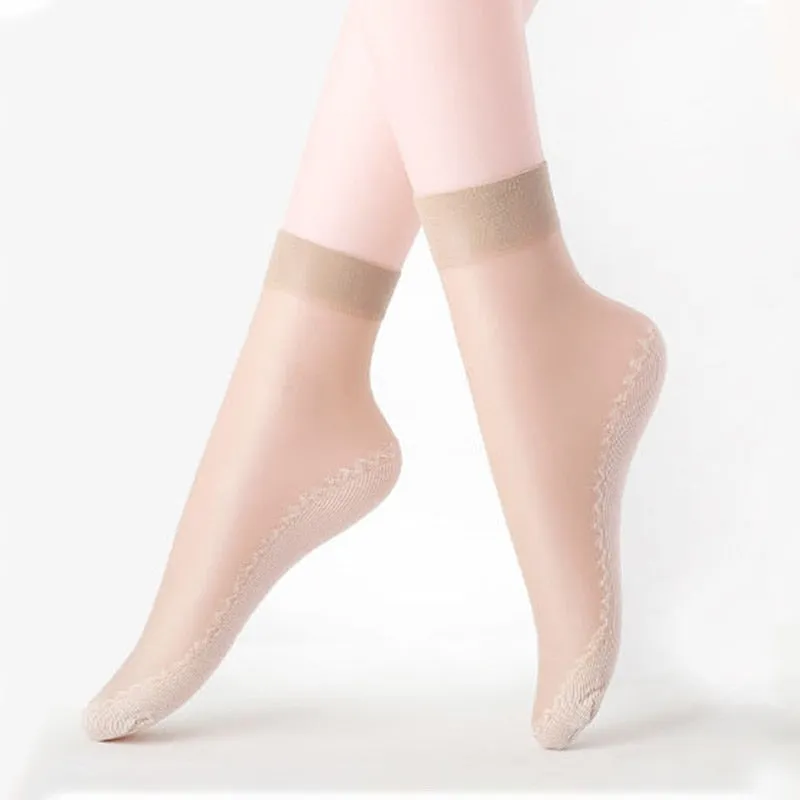 Velvet Silk Cotton Bottom Soft Women Ankle Socks