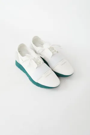 White & Grey Tess S.Gomma Green Sole Sneaker