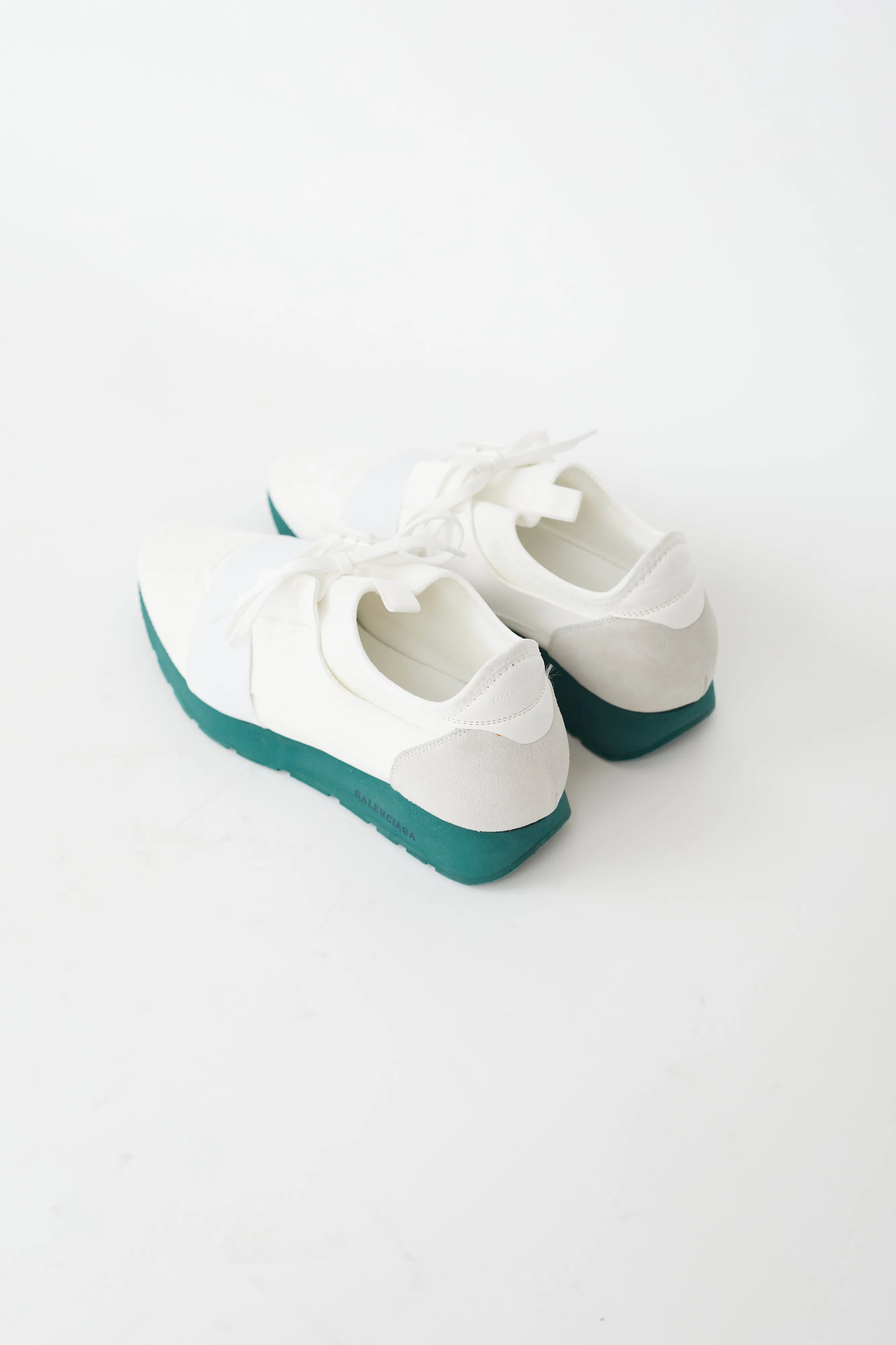 White & Grey Tess S.Gomma Green Sole Sneaker