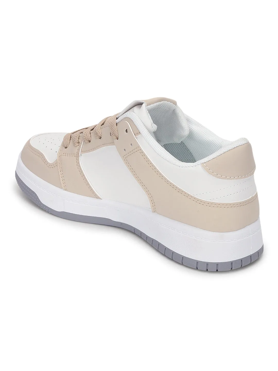 White Camel PU Stylish Lace-Up Sneakers (TC-RS3694-WHTCAM)