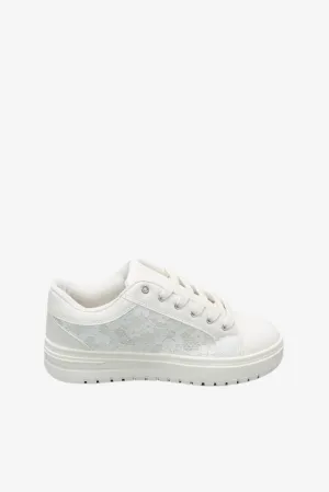 White Lace Detail Sneaker