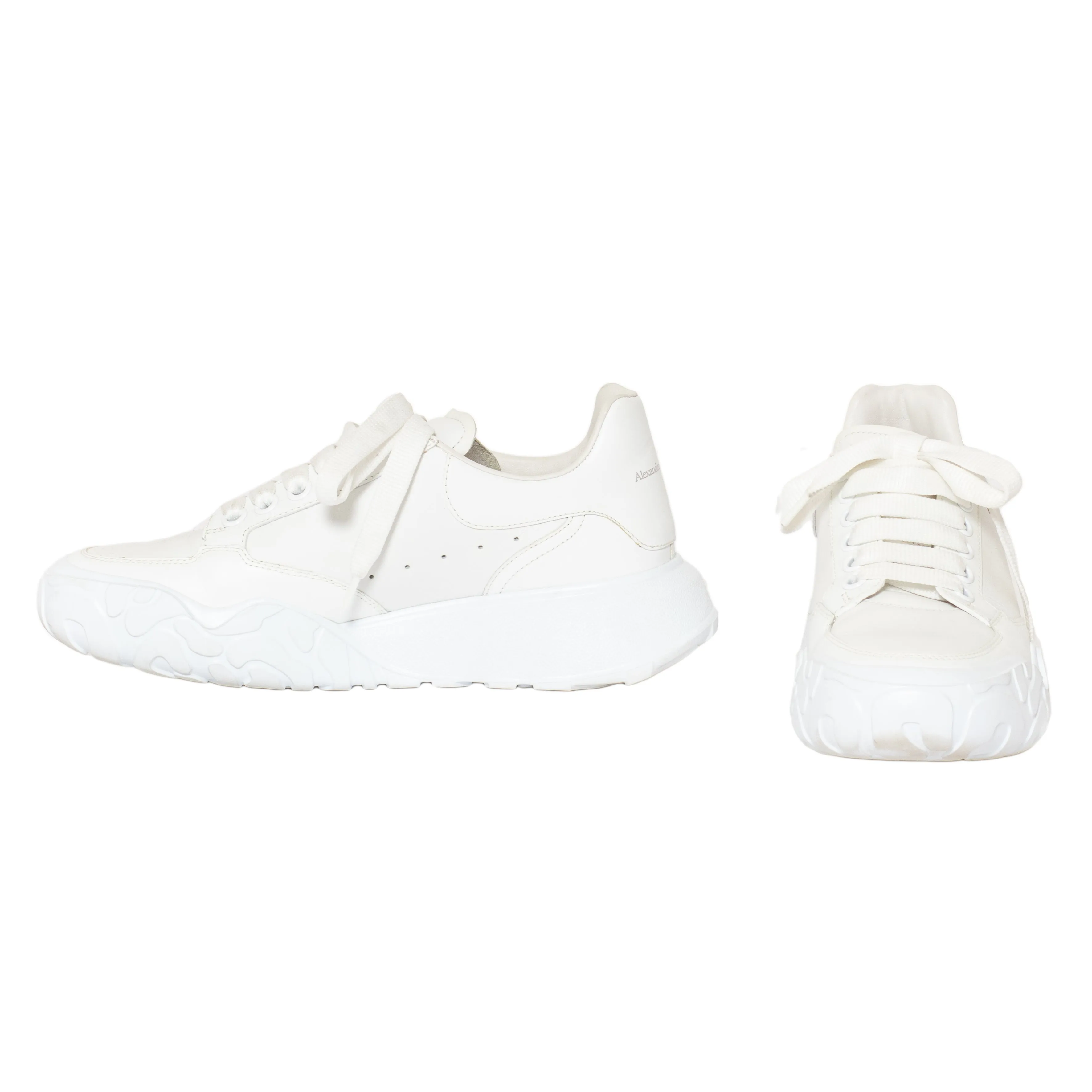 White Leather Court Low-Top Sneakers 38