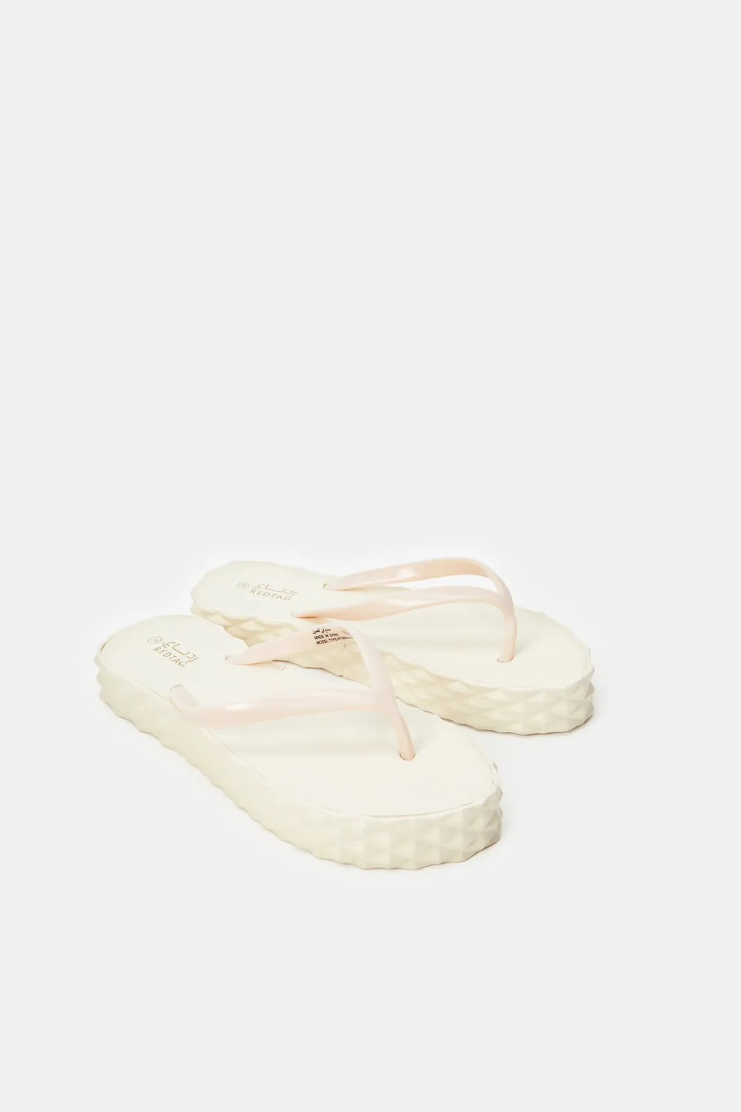 Women Ivory Textured Flip Flop