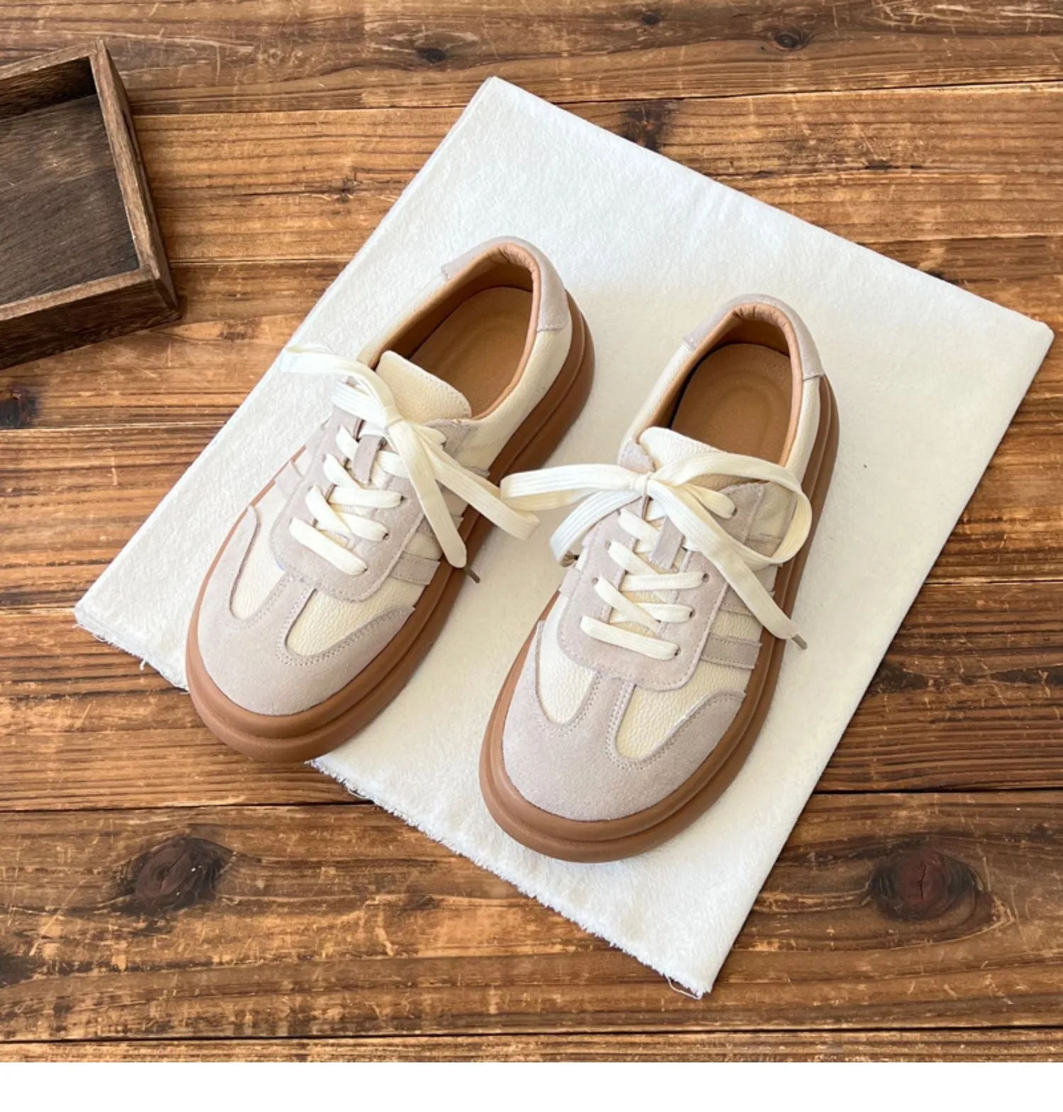 Women Patchwork Suede Leather Flat Casual Training Shoes