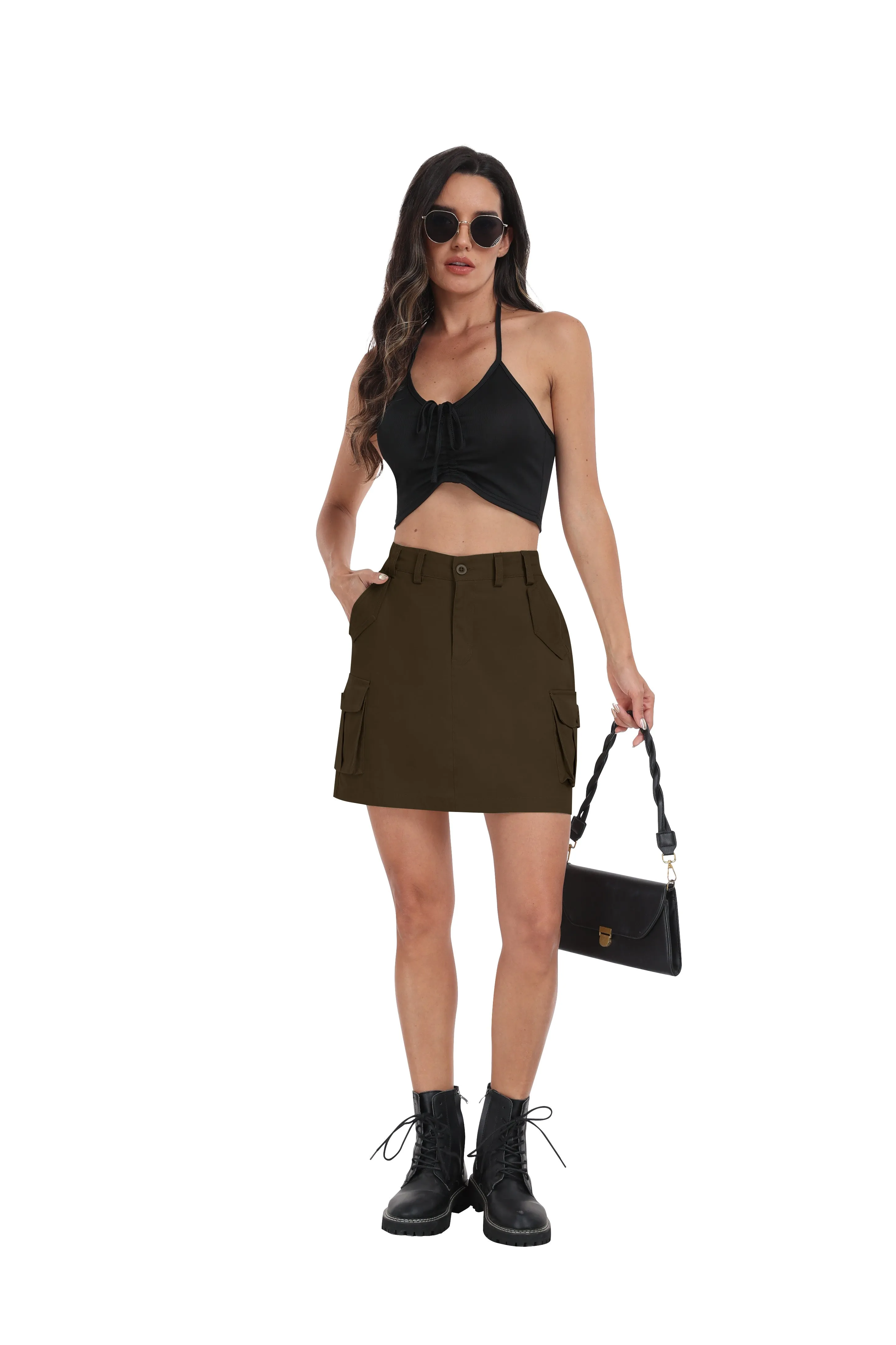 Women's casual summer cargo skirt