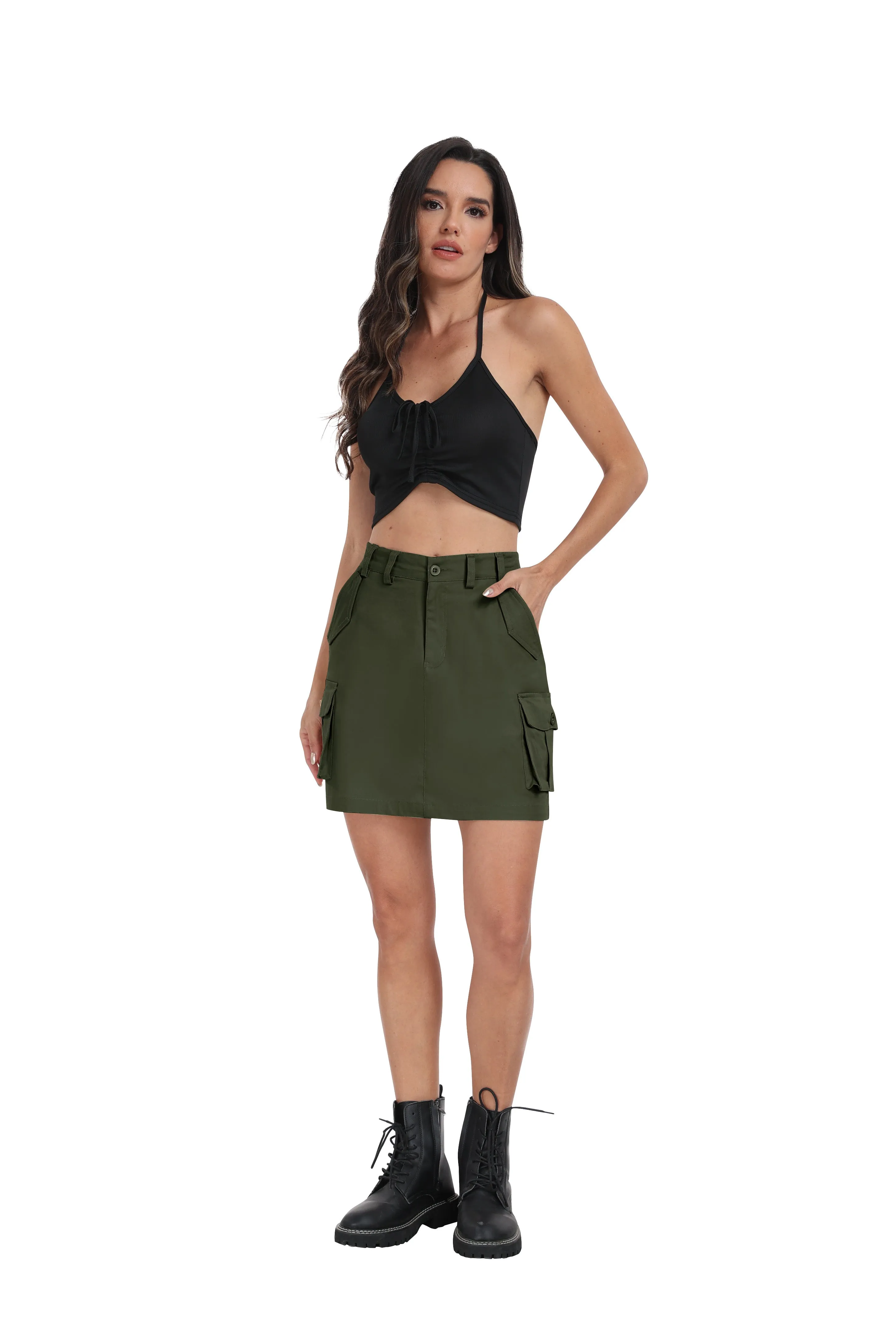 Women's casual summer cargo skirt