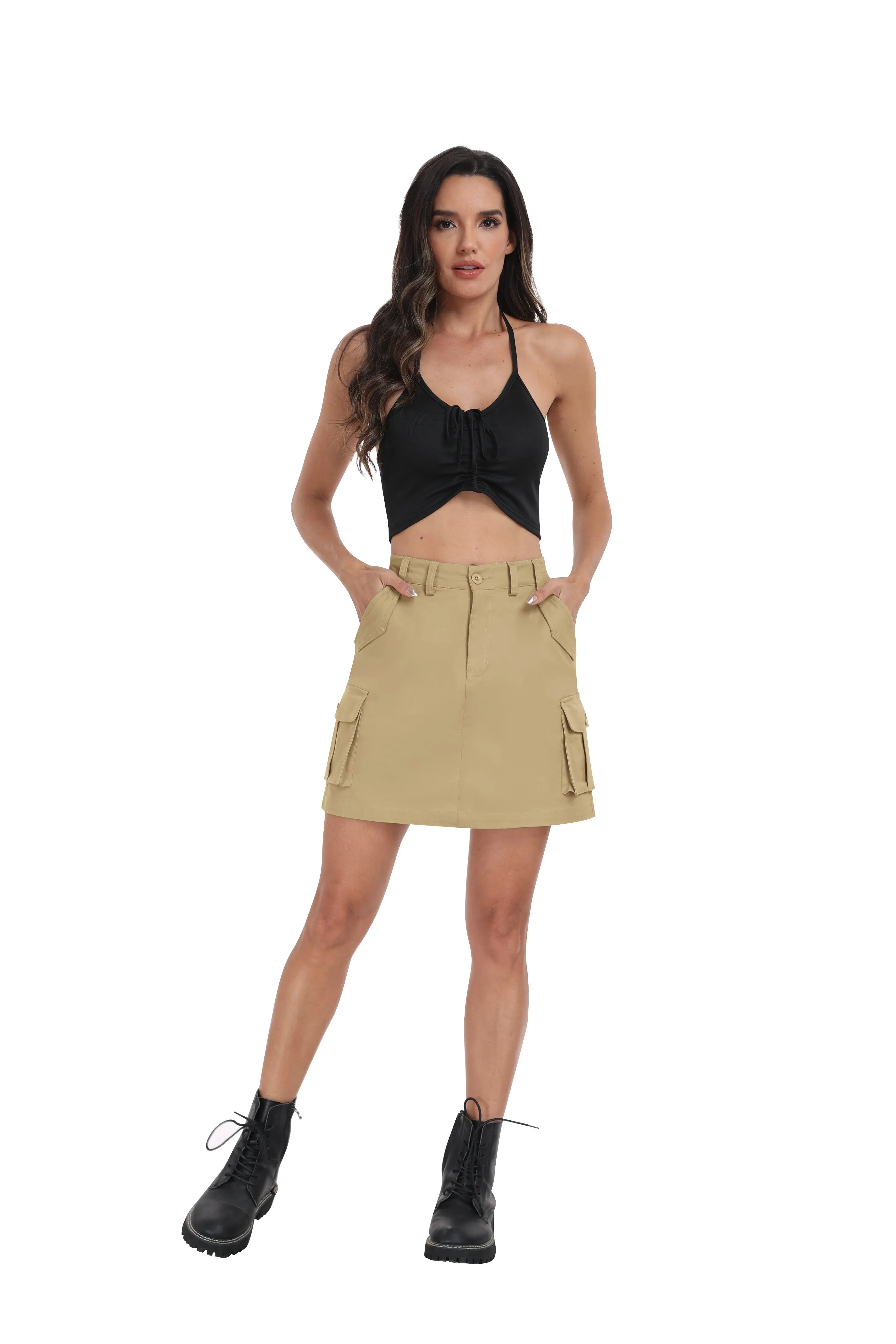 Women's casual summer cargo skirt