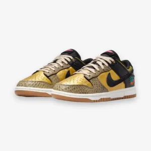 Women's Nike Dunk Low Premium Black Khaki Metallic Gold FQ8148-010