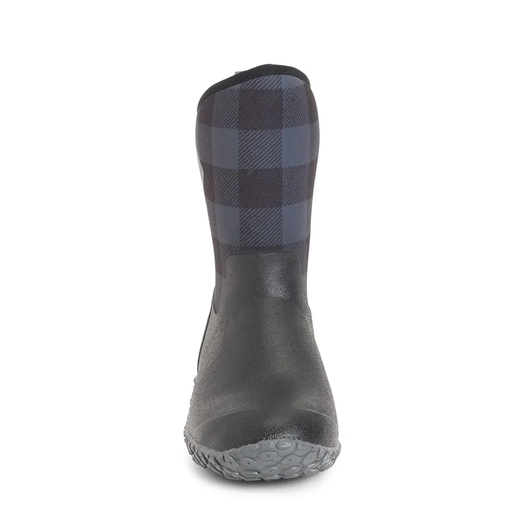 Women's RHS Muckster II Short Boot - Black/Grey Plaid by Muckboot