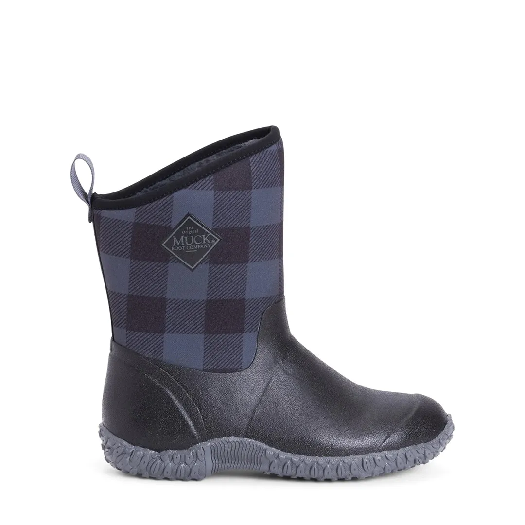 Women's RHS Muckster II Short Boot - Black/Grey Plaid by Muckboot