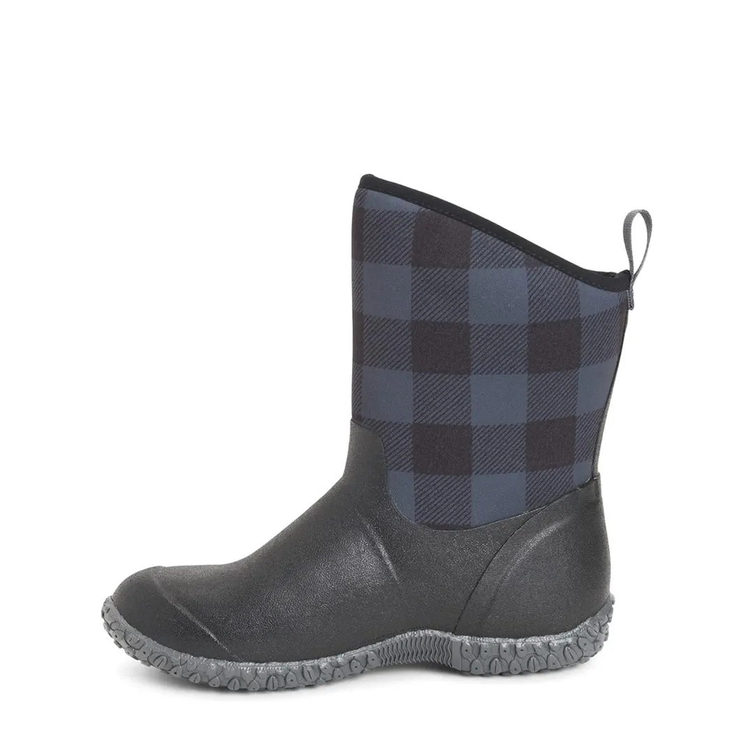 Women's RHS Muckster II Short Boot - Black/Grey Plaid by Muckboot