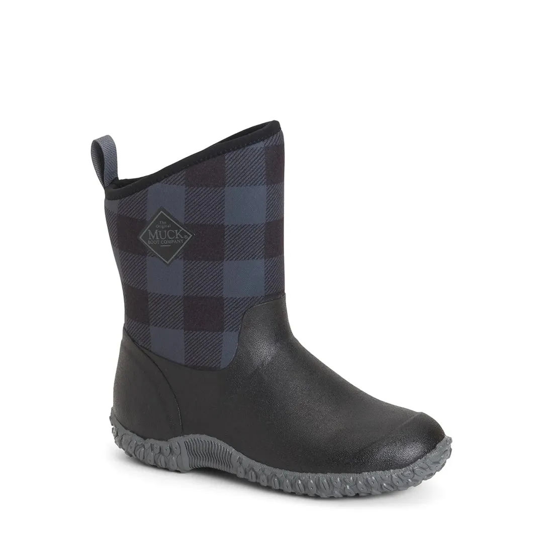 Women's RHS Muckster II Short Boot - Black/Grey Plaid by Muckboot