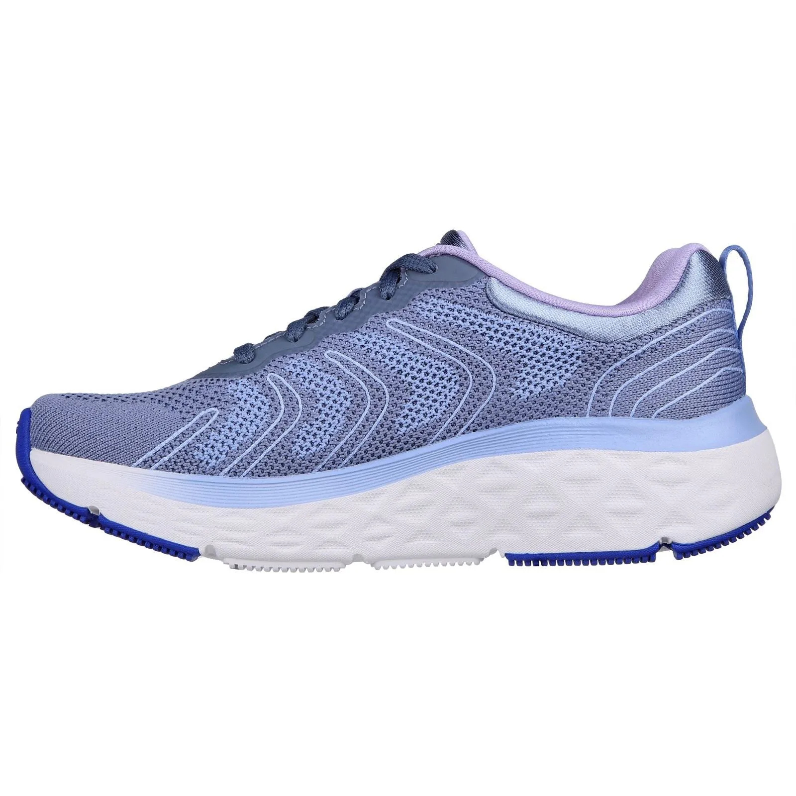 Women's Wide Fit Skechers 129120 Max Cushioning Delta Sneakers - Blue/Lavender