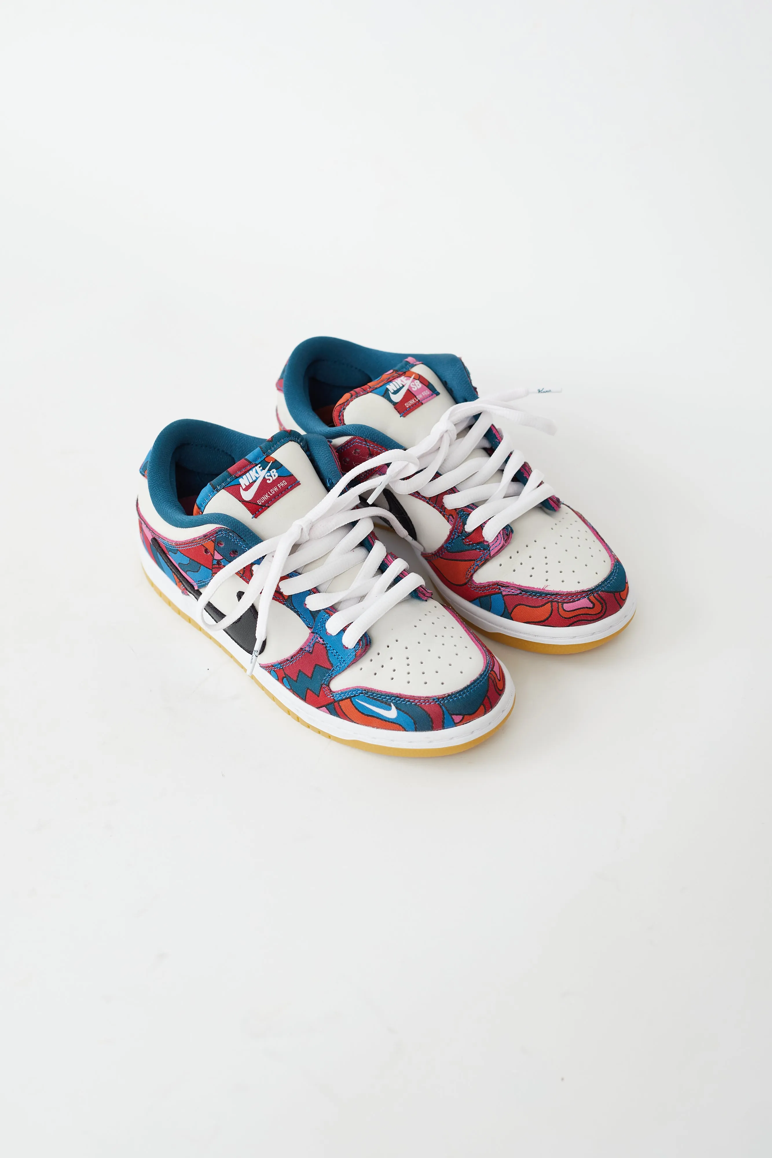 X Parra Summer 2021 White & Multicolor Dunk Low Pro SB Abstract Art Sneaker